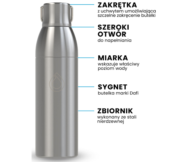 Dafi BUTELKA STEEL 0,9 DO SATURATORA - STAINLESS STEEL - 1484389 - zdjęcie 2